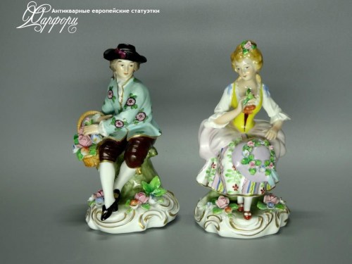 Купить фарфоровые статуэтки Sitzendorf, На цветочной поляне, Германия